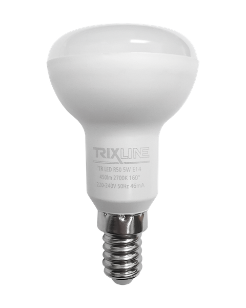 LED žiarovka Trixline 5W 450lm E14 R50 teplá biela