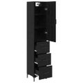 vidaXL Highboard Čierny dub 34,5 x 34 x 180 cm Kompozitné drevo