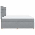 vidaXL Posteľný rám boxsping s matracom bledosivý 200x200 cm látka