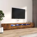 vidaXL 3-dielna súprava TV skriniek s LED dymový dub spracované drevo