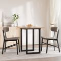 vidaXL Jedálenský stolík v tvare O 60x60x75,5 cm borovica a oceľ