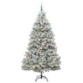 vidaXL Umelý Sklápací Vianočný Stromček 300 LED Zelená a biela 210 cm