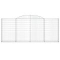 vidaXL Oblúkové gabionové koše 9 ks 300x30x120/140 cm pozink. železo