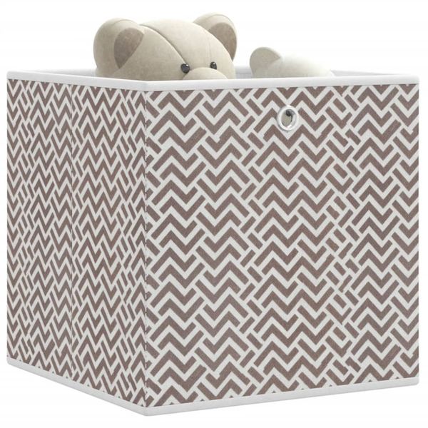 vidaXL skladacie úložné boxy 10 ks hnedá 32x32x32 cm Netkaná textília