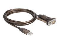 USB / sériový kábel - USB (M) do DB-9 (M) - 1,5 m - krídlové skrutky - čierna, priehľadná