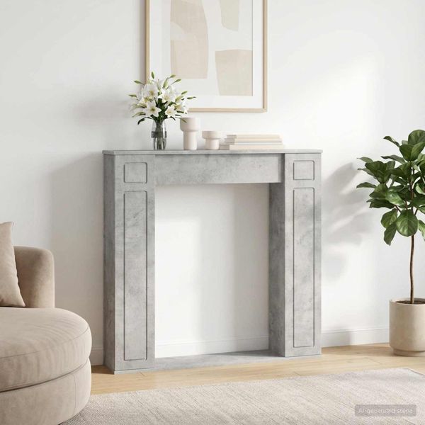 vidaXL Rám krbu Betónovo sivá 100 x 20 x 100 cm Kompozitné drevo