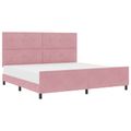 vidaXL Posteľ s pružinovým rámom Ružová 200 x 200 cm Zamat