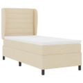 vidaXL Posteľ s pružinovým rámom s matracmi Krémová 90 x 190 cm látka