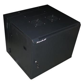 XtendLan 9U/600x550, na zeď, dvoudílný, plné dveře Rozvadec, 19", na stenu, dvoudílný, výška 9U, 600 x 500, plné dvere, nosnost 60kg, cerný