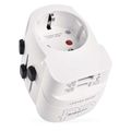 Cestovný univerzálny adaptér do zahraničia (USA, Ázia, Afrika), 1×USB-C, 1×USB-A