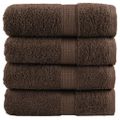 vidaXL Prémiové umývacie utierky SOLUND 4 ks hnedé 30x30 cm 600 g/m²