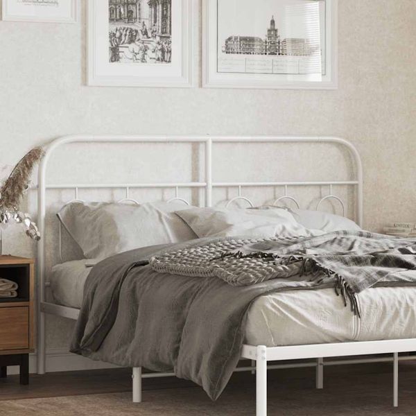 vidaXL Kovové náhradné čelo postele, biele 150cm