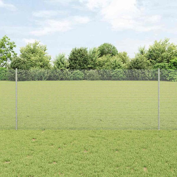 vidaXL Zváraný drôtový plot s podperou 25 x 1 m Strieborná Sieťovina