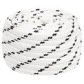 vidaXL Pletené lodné lano biele 18 mm x 25 m polyester