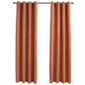 vidaXL Zatemňovacie závesy s kovovými očkami 2 ks, hrdzavé 140x245 cm