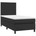 vidaXL Boxspring posteľ s matracom a LED čierna 80x200 cm umelá koža