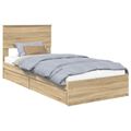 vidaXL Úložná posteľ Sonoma dub 90 x 190 cm Kompozitné drevo