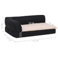 vidaXL Ergonomický matrac pre psa 75x53 cm ľanový vzhľad flís čierny