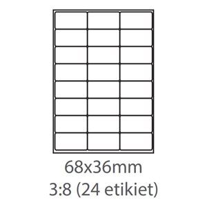 etikety Samolepiace 68x36 univerzálne biele 24ks/A4 (1000 listov A4/bal.)