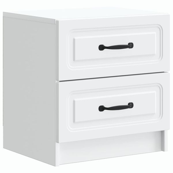vidaXL Nočný stolík Biela 43 x 34,5 x 44,5 cm Kompozitné drevo