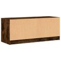 vidaXL TV skrinka so sklenenými dvierkami dymový dub 102x37x42 cm