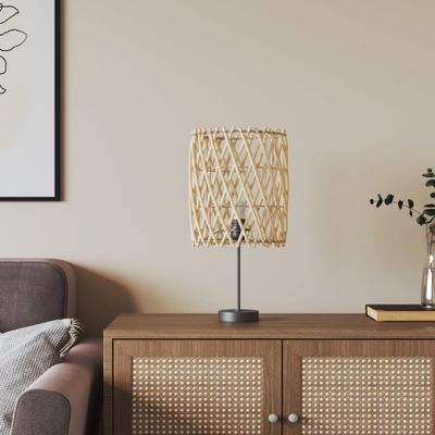 vidaXL Tienidlo na lampu hnedé Ø23x28 cm prútené