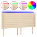vidaXL Čelo postele s LED krémové 183x16x118/128 cm látka