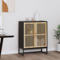 vidaXL Komoda čierna 60x30x75 cm kompozitné drevo