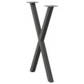 vidaXL Nohy k jedálenskému stolu v tvare X, 2 ks, antracitové, 57 x (72-73) cm, oceľ