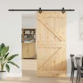 vidaXL Posuvné dvere NARVIK Prírodná a čierna 80 x 210 cm (213,5 cm)