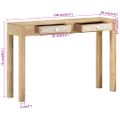 vidaXL Konzolový stolík 110x30x75cm masívne bielené mangovníkové drevo