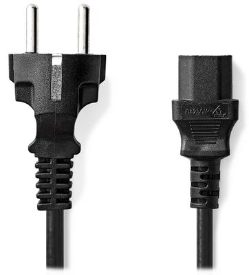 Nedis CEGL10030BK50 - Napájací Kabel | Typ F Zástrčka | IEC-320-C13 | Priamy | Priamy | 5 m | Čierny Kabel, napájací, 230V, prípojný 10A, konektor IEC-320-C13, priamá zástrčka Schuko, 5m, čierny