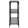 vidaXL Konzolový stolík s čiernou sklenenou doskou 98x30x81 cm oceľ
