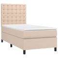 vidaXL Boxspring posteľ s matracom kapučínová 100x200 cm umelá koža