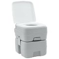 vidaXL Kempingové WC Šedý a biely 41,5 x 36,5 x 42 cm Polyetylén