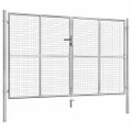 vidaXL Záhradná brána strieborná 306x200 cm galvanizovaná oceľ