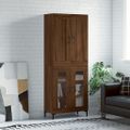 vidaXL Vysoká skrinka hnedý dub 69,5x34x180 cm spracované drevo