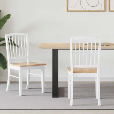 vidaXL Jedálenské stoličky 2 pcs Biela 50 x 52,5 x 91 cm