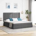 vidaXL Postel s úložným prostorem a matrací Tmavo šedá 160 x 200 cm