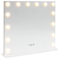 vidaXL LED zrkadlo na umývadlo Biela 50 x 10 x 44 cm Sklo a oceľ