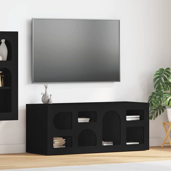 vidaXL TV skrinka ELST 100 x 35 x 40 cm Čierna Kompozitné drevo