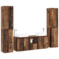 vidaXL Sada kúpeľňového nábytku 5 ks Staré drevo 33 x 34,5 x 160 cm