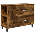 vidaXL Kozmetický stolík do kúpeľne Dymový dub 80 x 35 x 60 cm