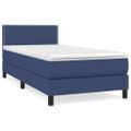 vidaXL Posteľný rám boxspring s matracom modrý 90x200 cm látka