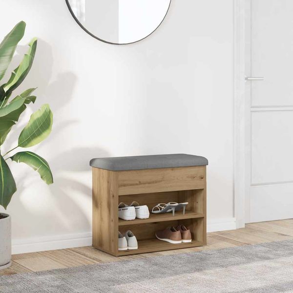 vidaXL Lavička na topánky Artisan Dub 62x32x50 cm Engineered Wood