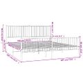 vidaXL Kovový rám postele s čelom a podnožkou biely 180x200 cm