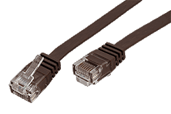 UTP patchkabel kat. 6, plochý, hnědý, 20m