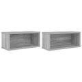 vidaXL Roh na skladovanie CD 2 ks Sivý Sonoma 40 x 17 x 17 cm