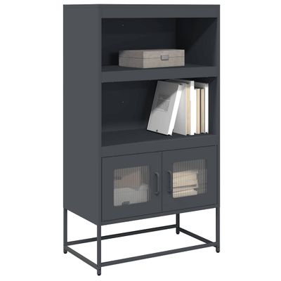 vidaXL Highboard Antracit 68x39x123 cm Oceľ