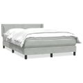 vidaXL Posteľný rám boxsping s matracom bledosivý 160x210 cm zamat